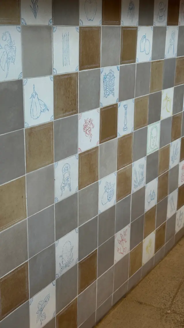 Tiles handpainted by Larry